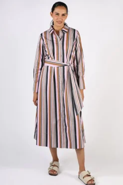 Bagruu Mala Bold Stripe Dress In Multi