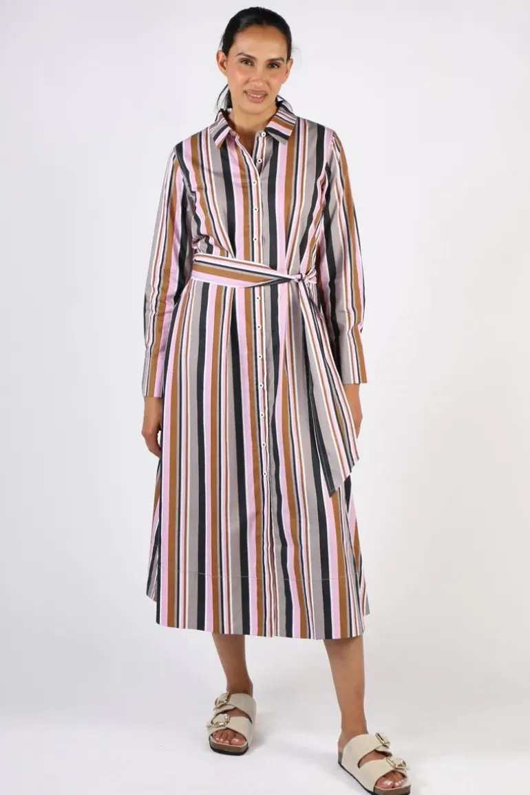 Bagruu Mala Bold Stripe Dress In Multi