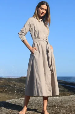 Bagruu Mala Dress In Stone