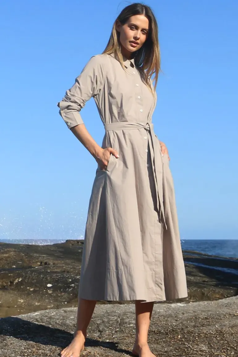 Bagruu Mala Dress In Stone