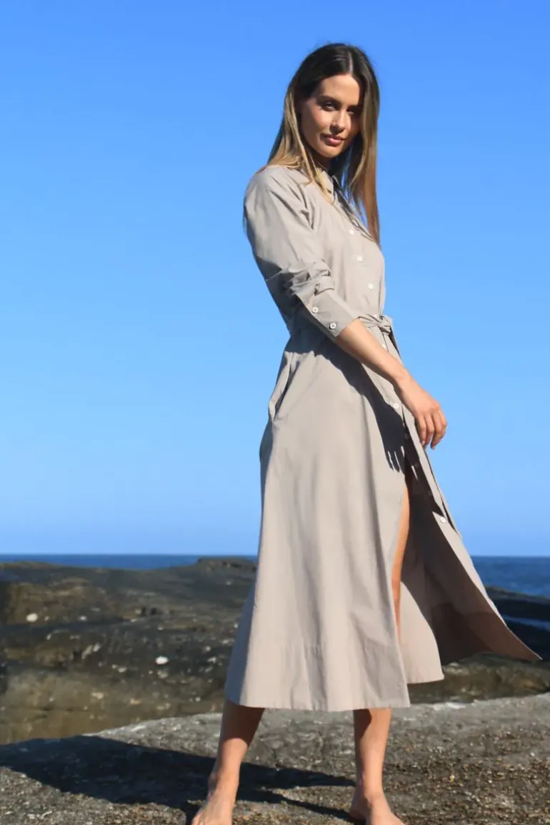 Bagruu Mala Dress In Stone
