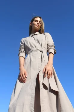 Bagruu Mala Dress In Stone