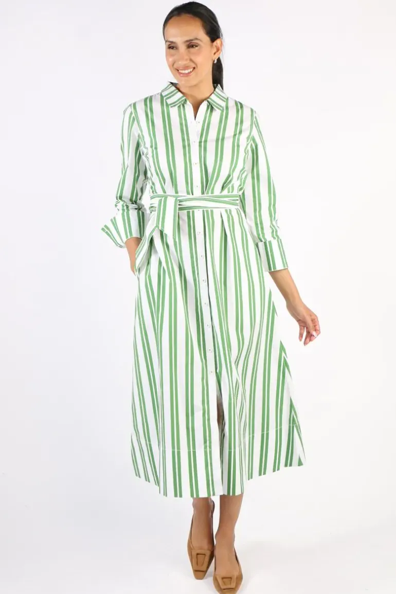 Bagruu Mala Stripe Dress In Apple
