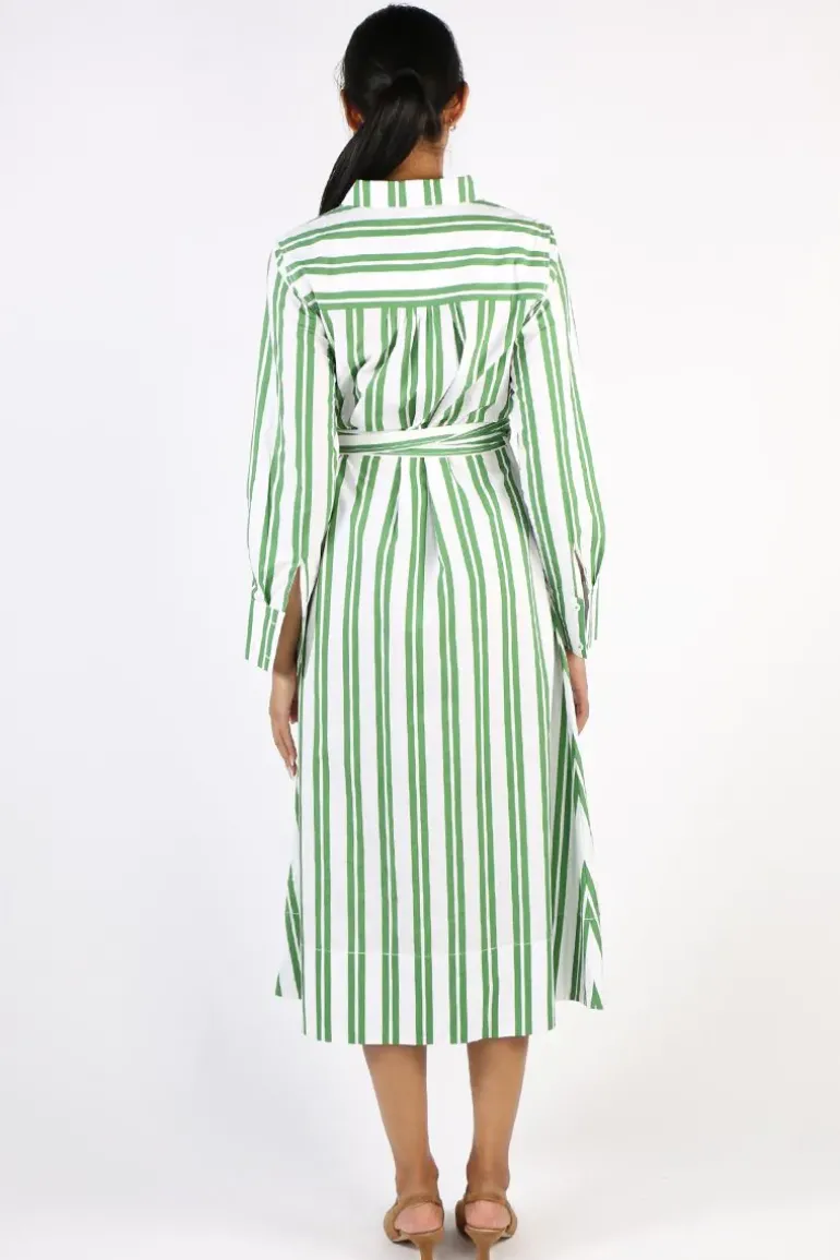 Bagruu Mala Stripe Dress In Apple