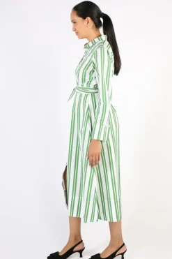 Bagruu Mala Stripe Dress In Apple