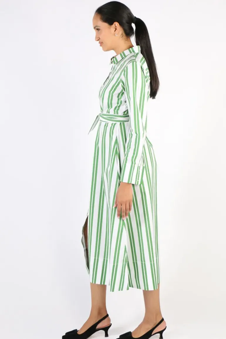 Bagruu Mala Stripe Dress In Apple