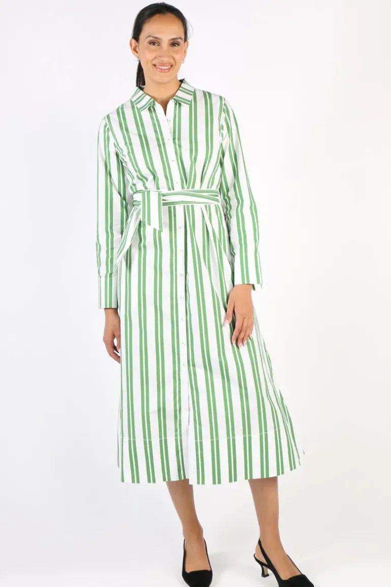Bagruu Mala Stripe Dress In Apple