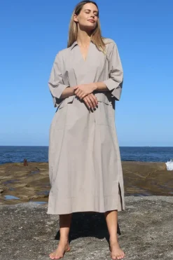 Bagruu Minna Dress In Stone