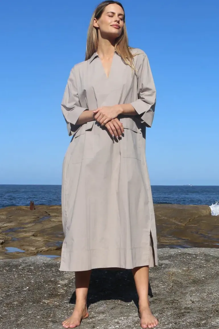 Bagruu Minna Dress In Stone
