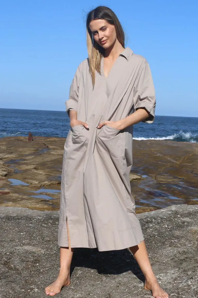 Bagruu Minna Dress In Stone