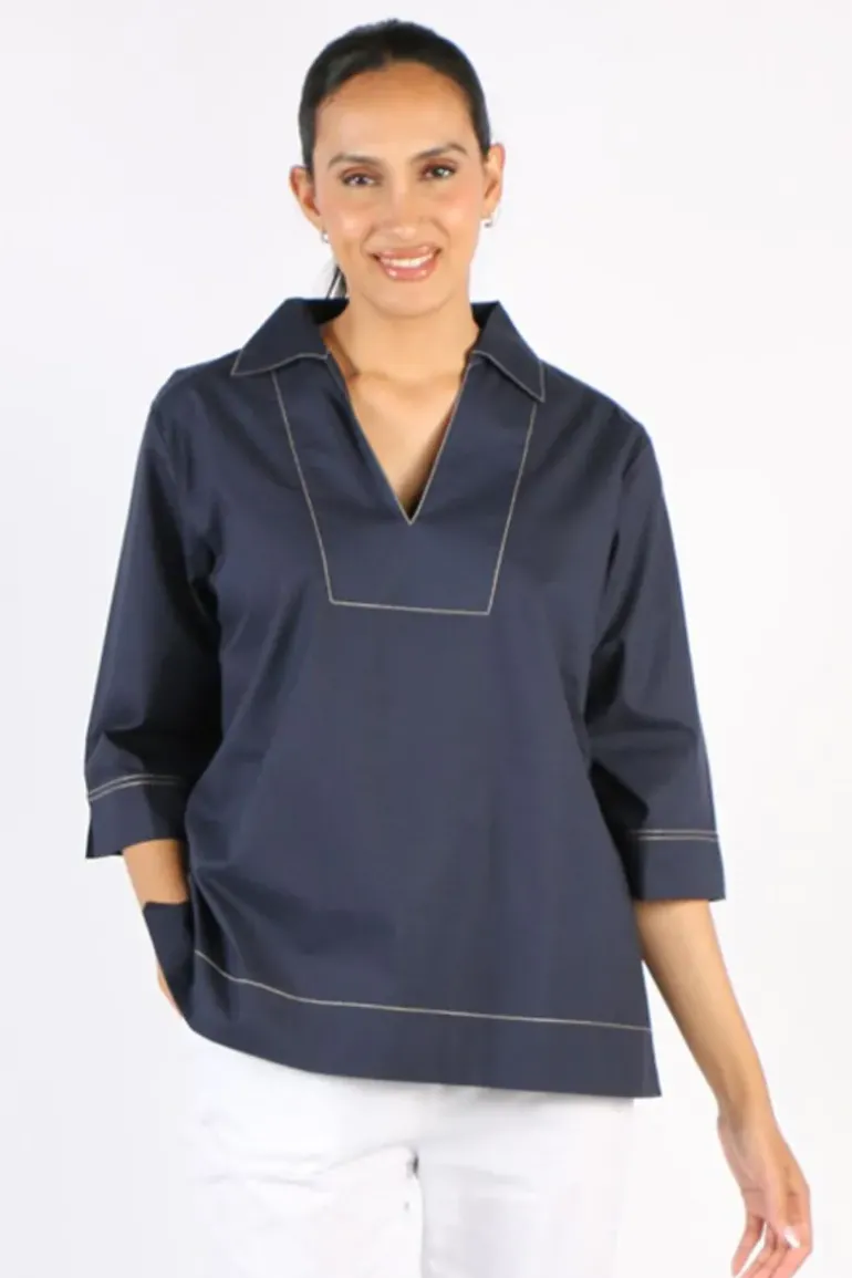 Bagruu Minna Top In Navy