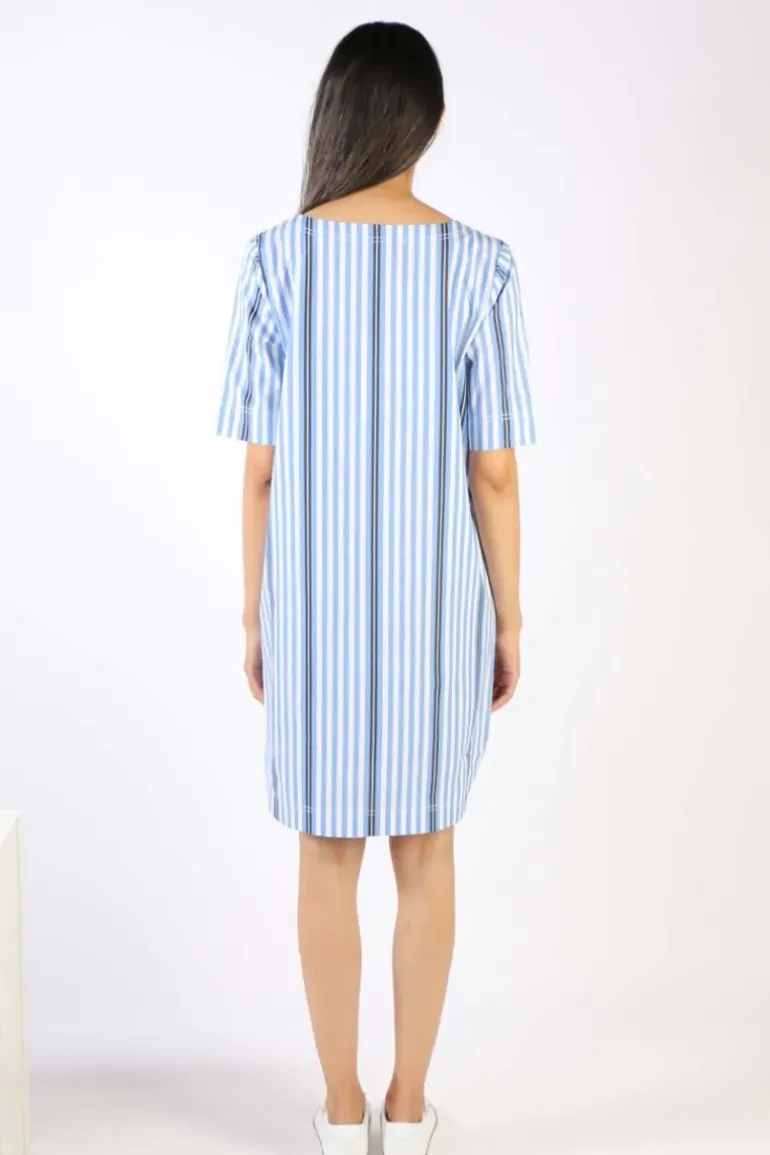 Bagruu Pati Surf Stripe Dress In Blue