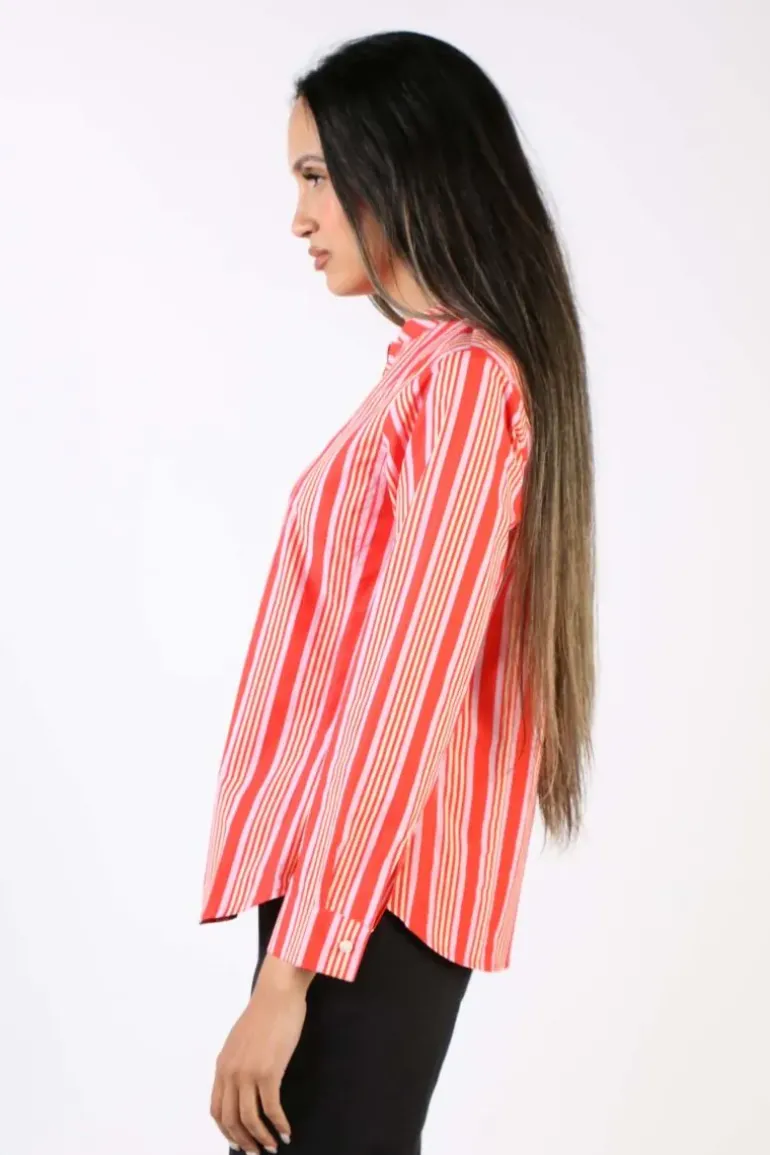 Bagruu Rathore Candy Stripe Shirt In Red
