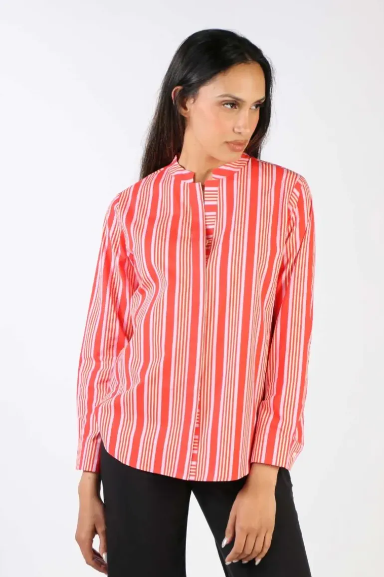 Bagruu Rathore Candy Stripe Shirt In Red