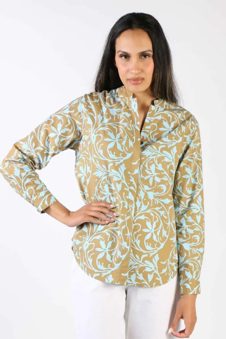 Bagruu Rathore Floral Shirt In Aqua
