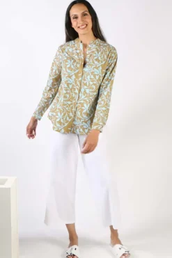 Bagruu Rathore Floral Shirt In Aqua