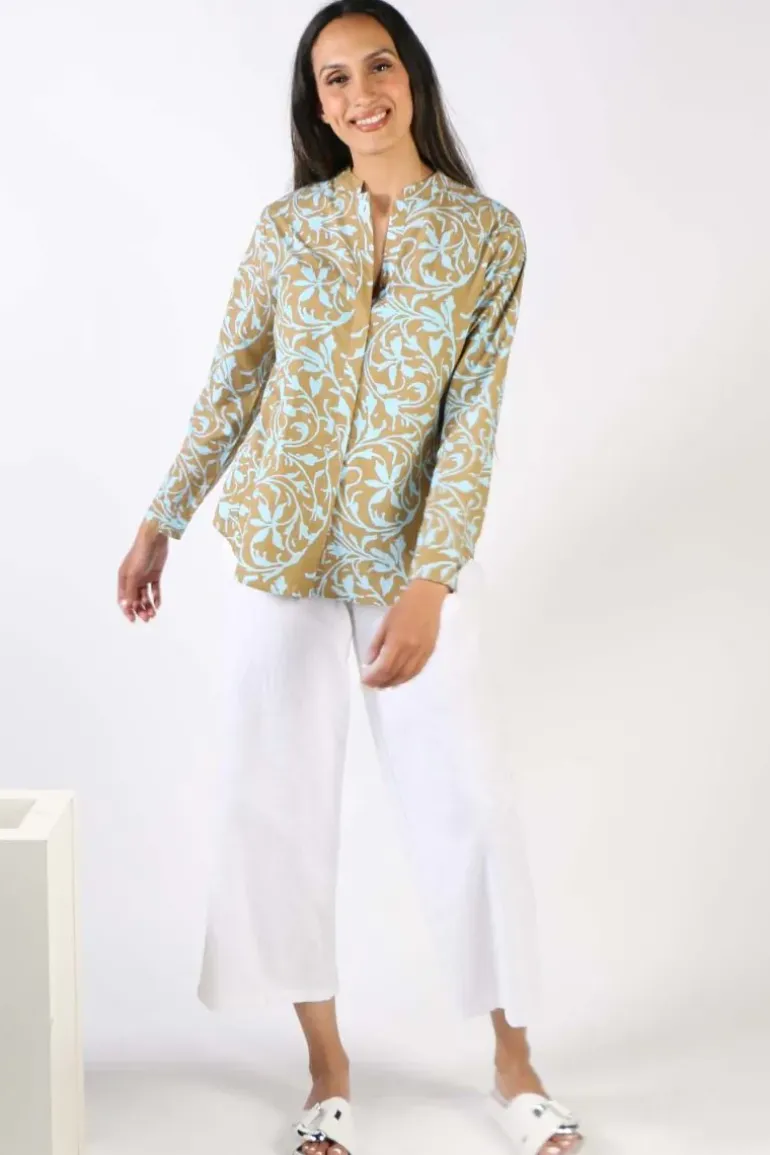 Bagruu Rathore Floral Shirt In Aqua