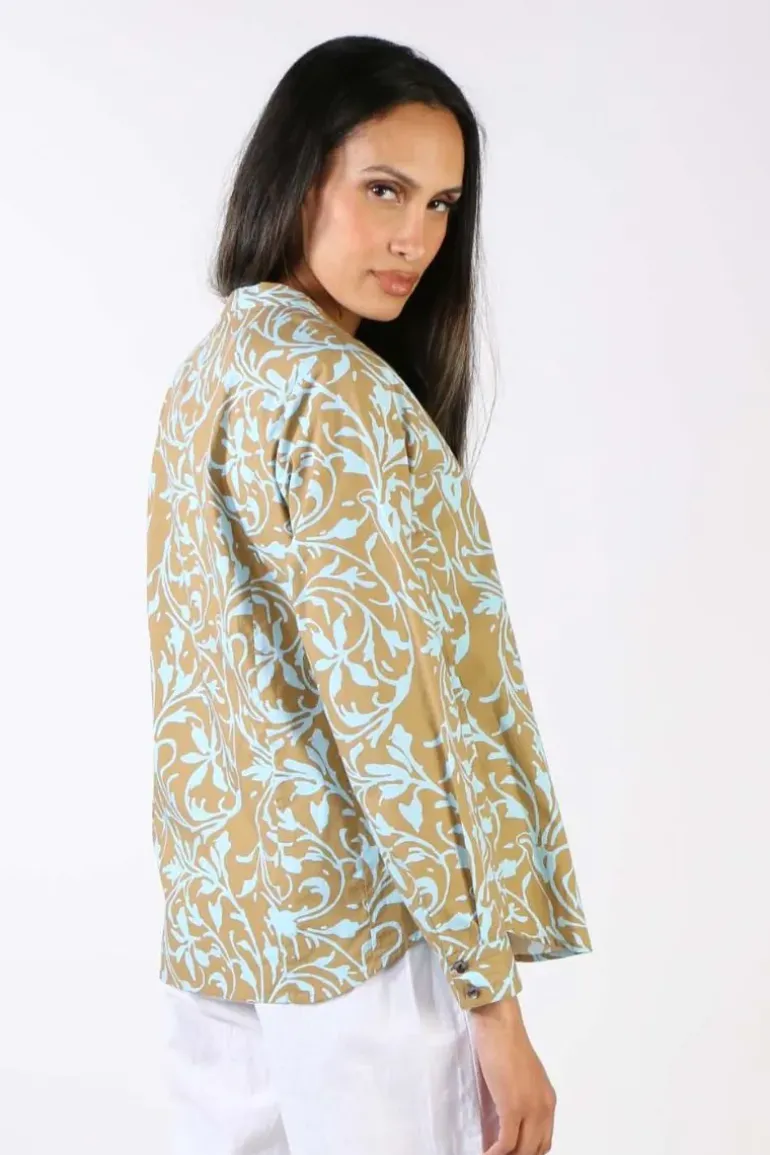 Bagruu Rathore Floral Shirt In Aqua