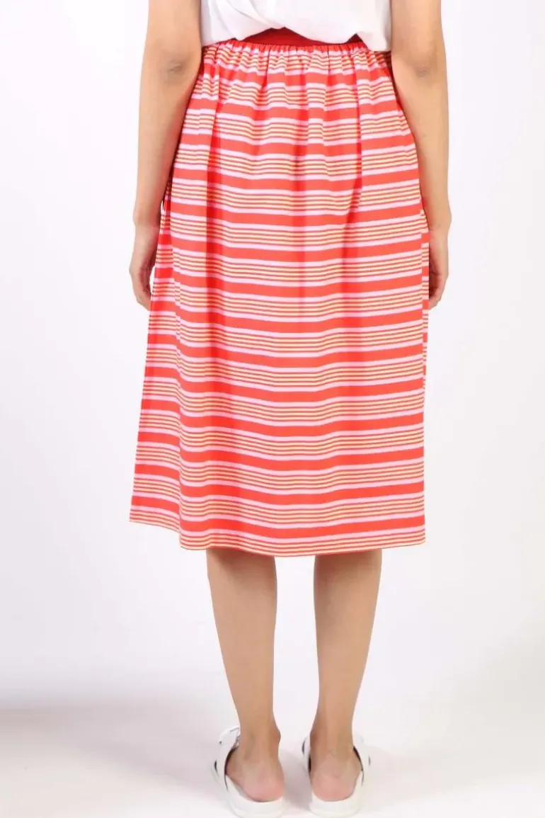 Bagruu Saki Candy Stripe Skirt In Red