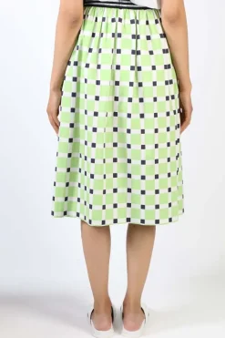 Bagruu Saki Check Skirt In Lime