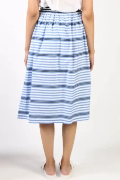 Bagruu Saki Surf Stripe Skirt In Blue