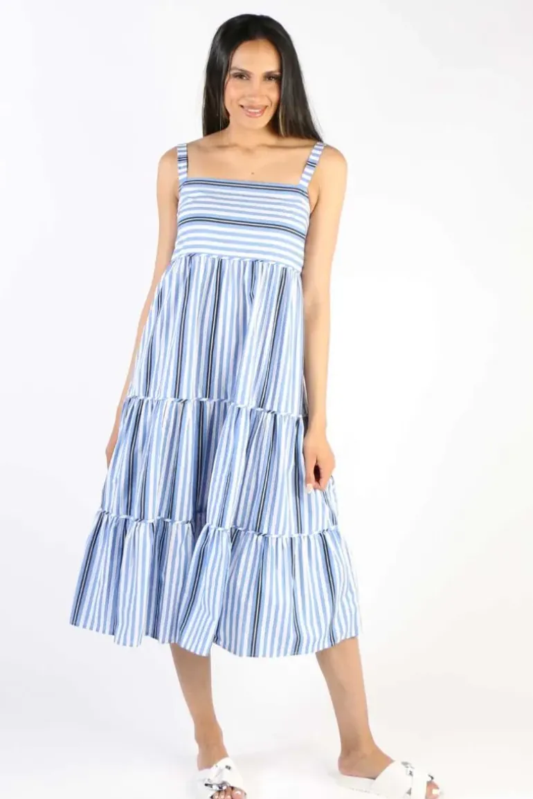 Bagruu Talika Surf Stripe Dress In Blue
