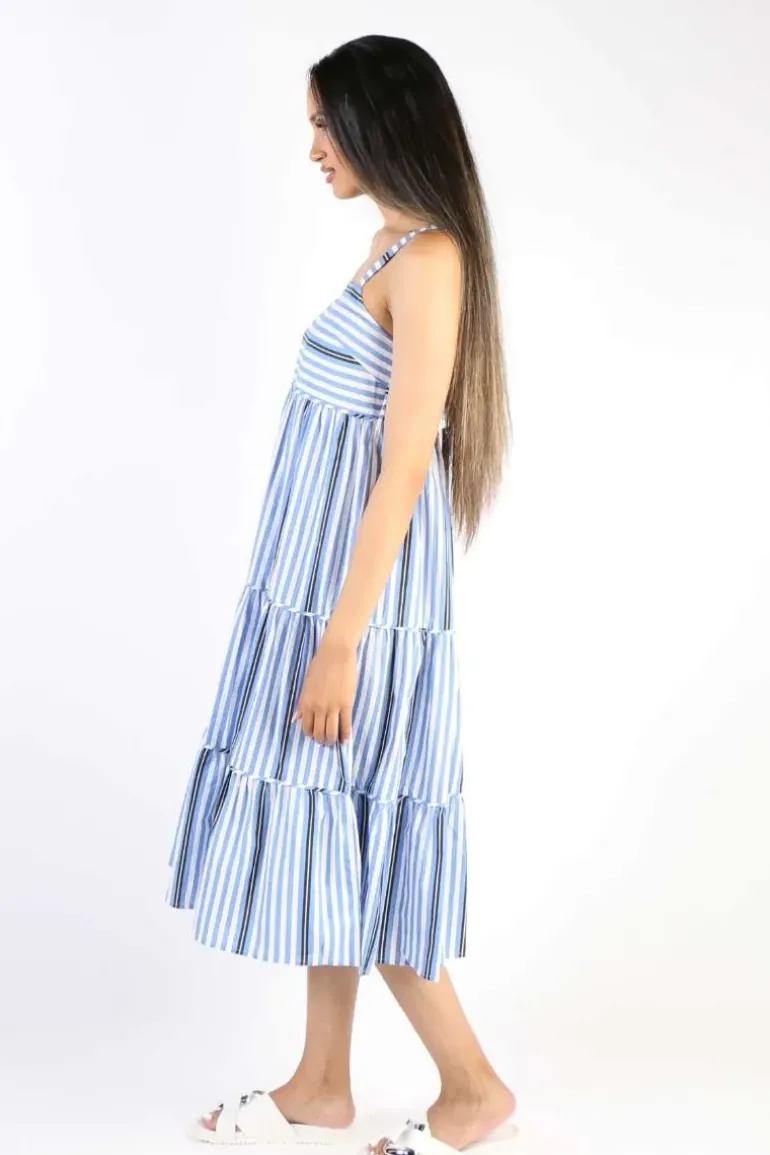 Bagruu Talika Surf Stripe Dress In Blue
