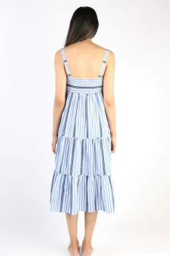 Bagruu Talika Surf Stripe Dress In Blue