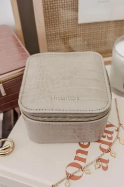 Beau Jewel Box By Louenhide In Croc Putty