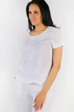 Blueberry Embroidered Top In White