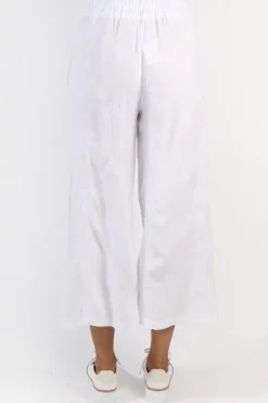 Blueberry Embroidered Wide Leg Palazzo In White