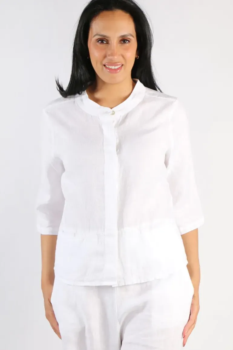 Blueberry Italia Classic Blouse In White