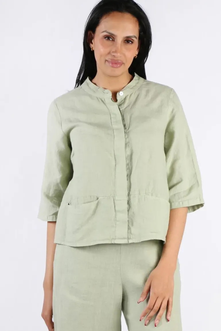 Blueberry Italia Classic Blouse In Sage