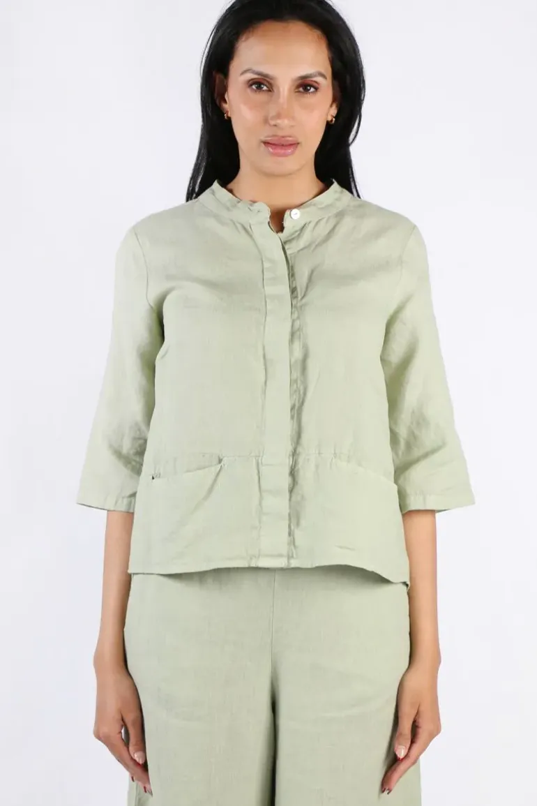Blueberry Italia Classic Blouse In Sage