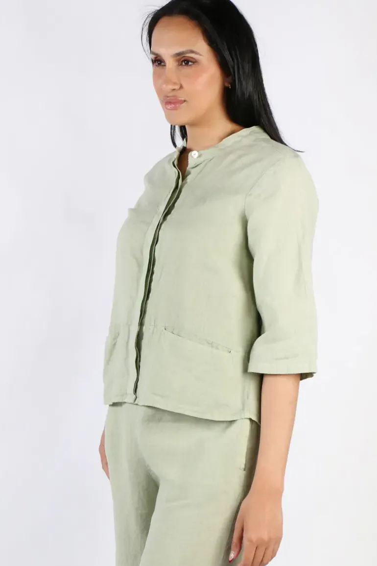 Blueberry Italia Classic Blouse In Sage