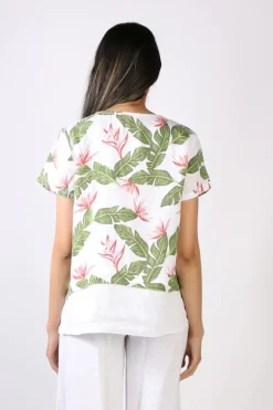 Blueberry Linen Tee In Palm