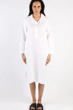 Blueberry Maria Pia Shirt Dress In White