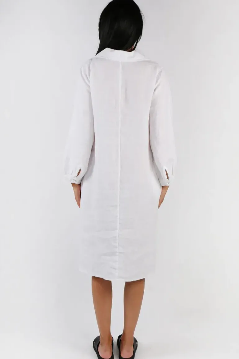 Blueberry Maria Pia Shirt Dress In White