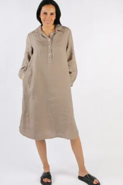 Blueberry Maria Pia Shirt Dress In Fango