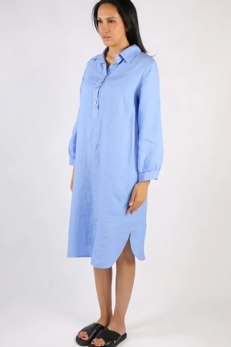 Blueberry Maria Pia Shirt Dress In Cornflower