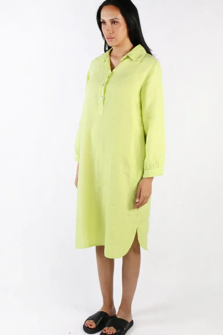 Blueberry Maria Pia Shirt Dress In Lime