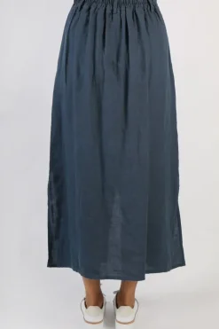 Blueberry Midi Straight Skirt In Navy