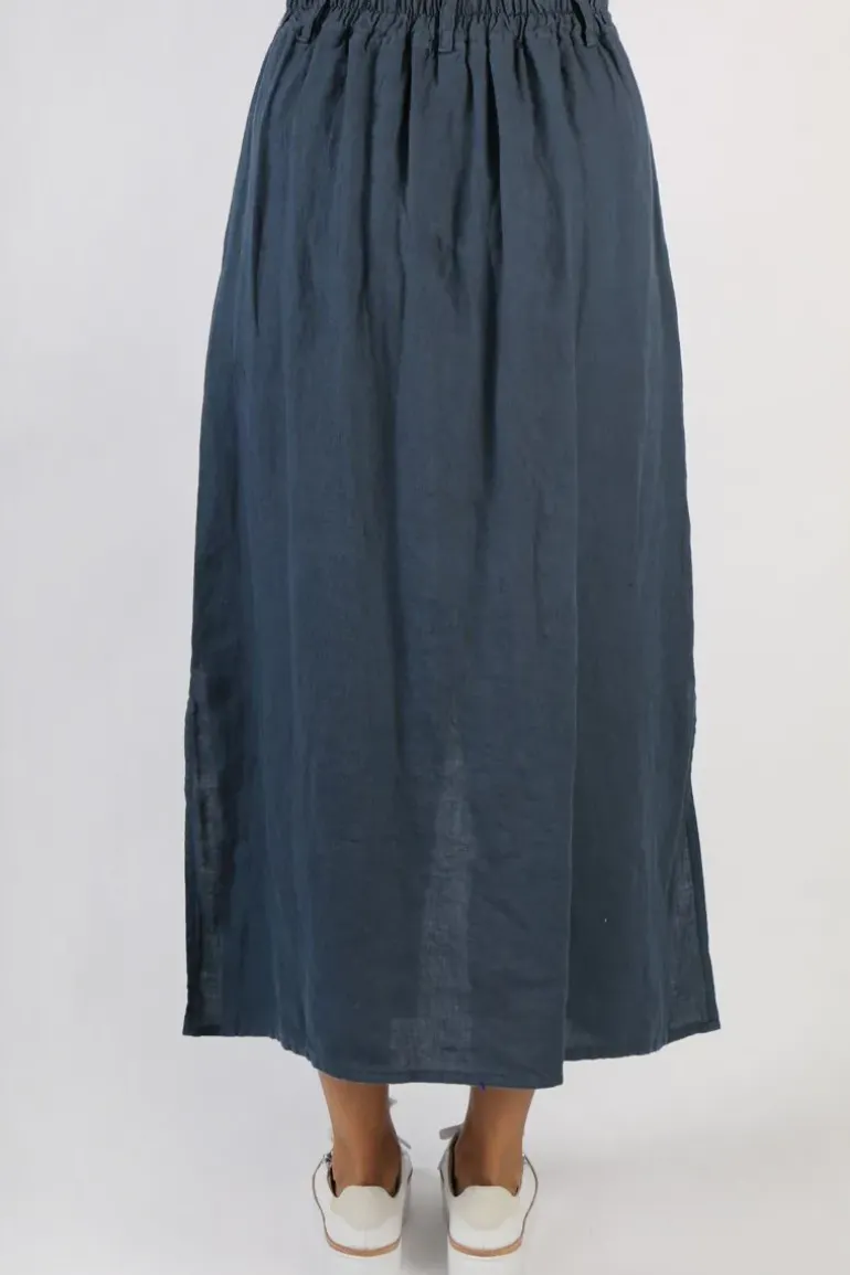 Blueberry Midi Straight Skirt In Navy