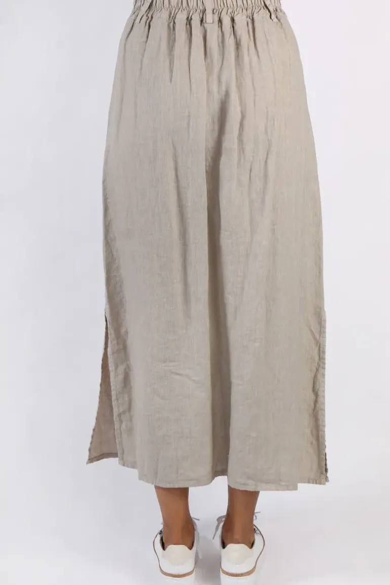 Blueberry Midi Straight Skirt In Beige