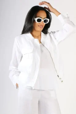 Blueberry Military Jacket In White