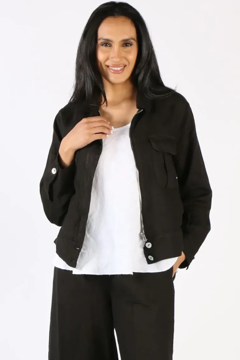Blueberry Military Jacket In Black