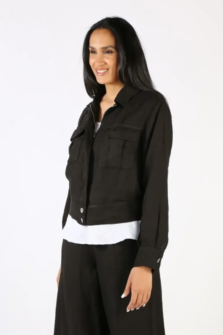 Blueberry Military Jacket In Black