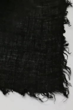 Blueberry Organic Linen Scarf In Black