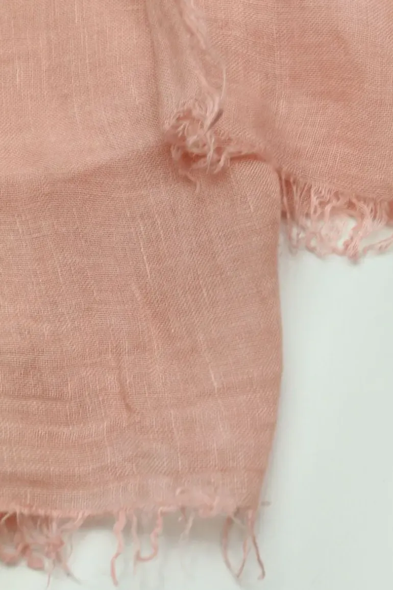 Blueberry Organic Linen Scarf In Pink