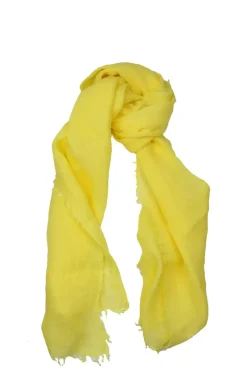 Blueberry Organic Linen Scarf In Yellow
